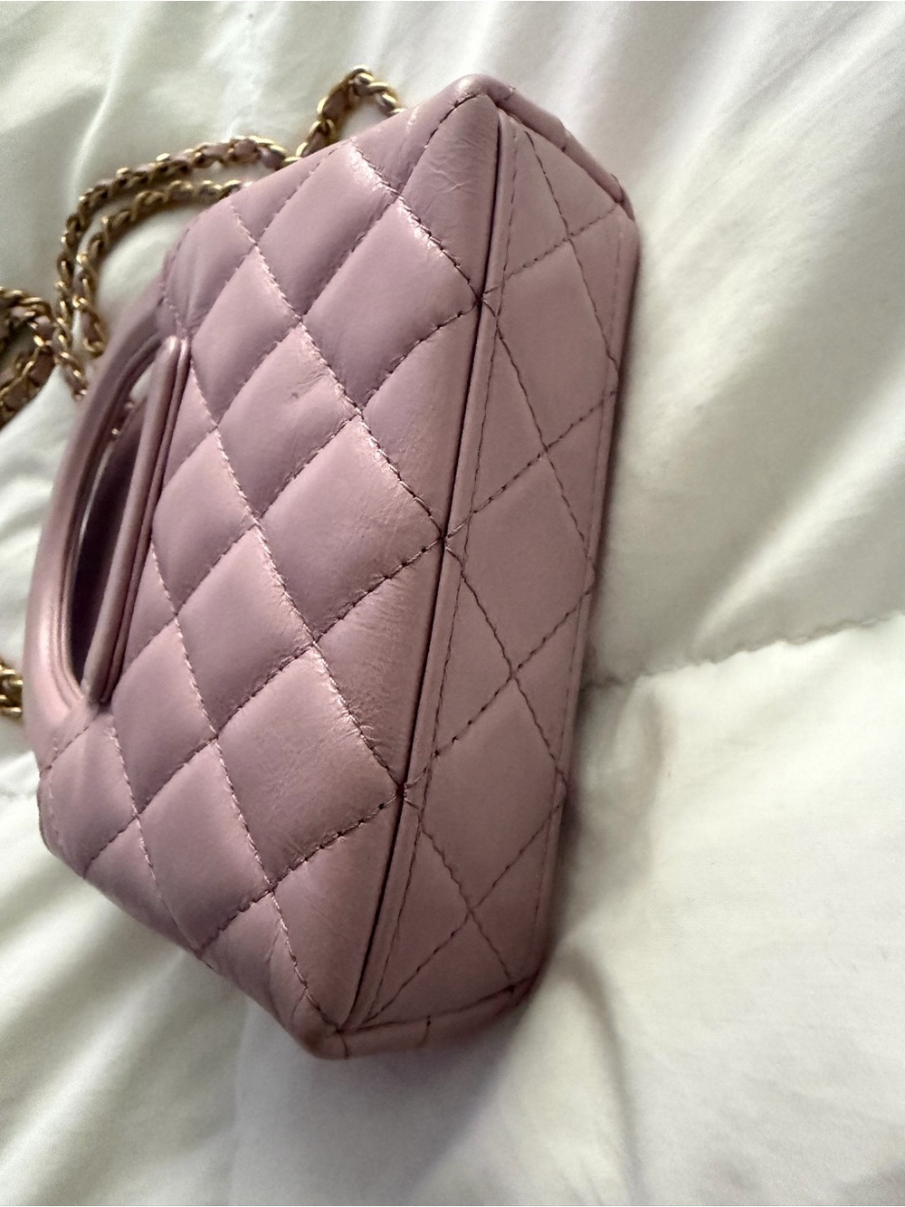 CHANEL Lavender Quilted Mini Top-Handle Crossbody Bag - Picture 5 of 8